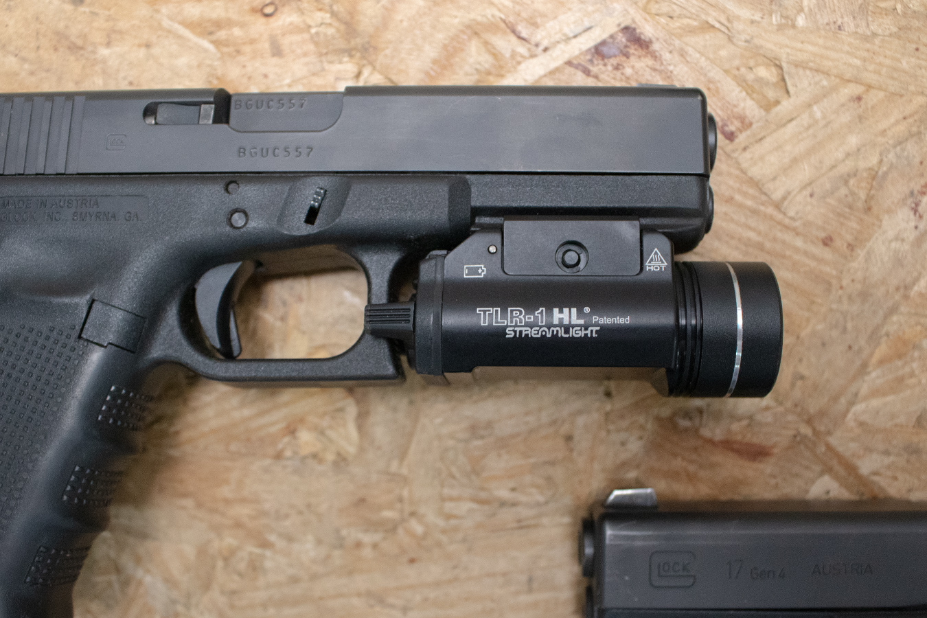 GLOCK 17 Gen4 9mm Police Trade-In Pistols with Night Sights and TLR-1 Light (Fair Condition)